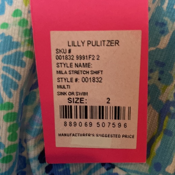 Lilly Pulitzer Mila stretch shift size 2 sink or swim NWT - Picture 4 of 8